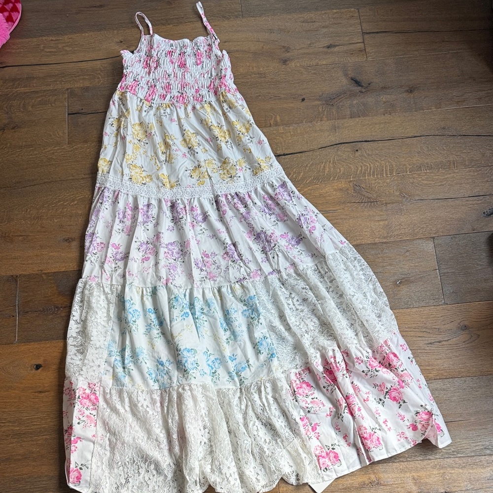 Chicwish Floral Maxi Dress in Pink, Yellow, and Blue - Picture 3 of 9